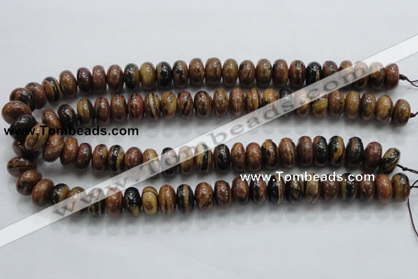 COP203 15.5 inches 8*14mm rondelle natural brown opal gemstone beads