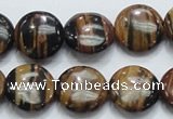 COP212 15.5 inches 16mm flat round natural brown opal gemstone beads