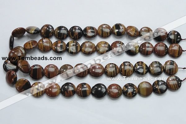 COP212 15.5 inches 16mm flat round natural brown opal gemstone beads