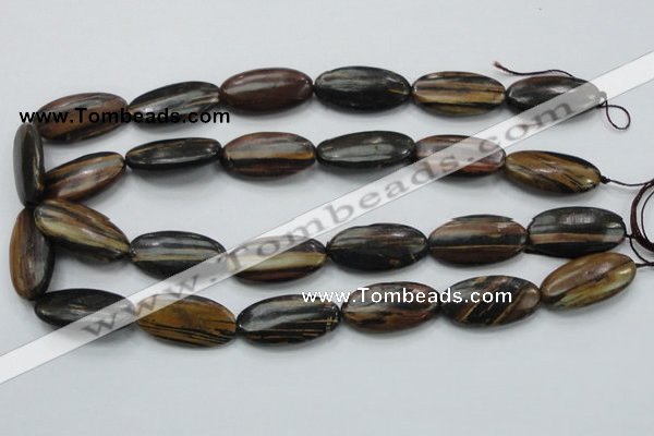 COP234 15.5 inches 15*30mm oval natural brown opal gemstone beads