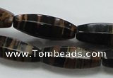 COP241 15.5 inches 10*30mm faceted rice natural brown opal gemstone beads