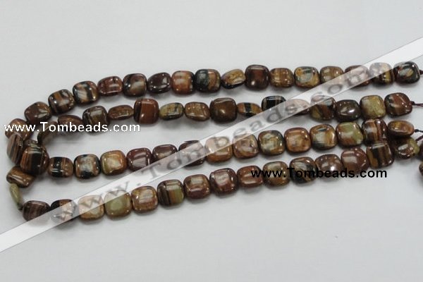 COP243 15.5 inches 12*12mm square natural brown opal gemstone beads