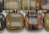 COP247 15.5 inches 20*20mm square natural brown opal gemstone beads