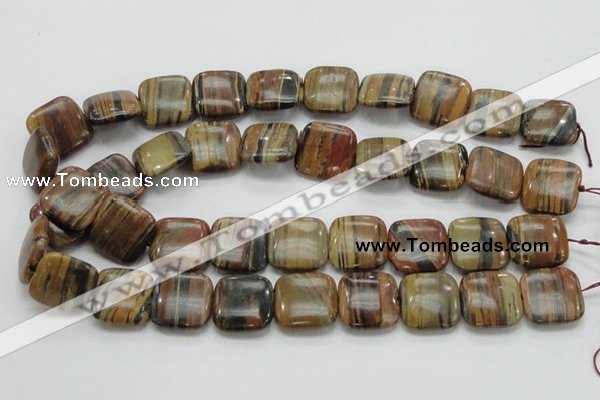 COP247 15.5 inches 20*20mm square natural brown opal gemstone beads