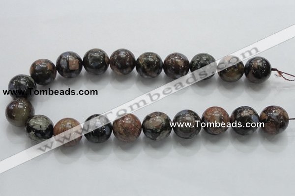 COP250 15.5 inches 20mm round natural grey opal gemstone beads