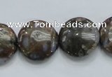 COP251 15.5 inches 20mm flat round natural grey opal gemstone beads