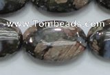 COP257 15.5 inches 20*30mm oval natural grey opal gemstone beads