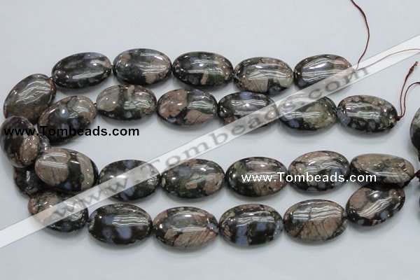 COP257 15.5 inches 20*30mm oval natural grey opal gemstone beads