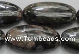 COP258 15.5 inches 20*40mm oval natural grey opal gemstone beads