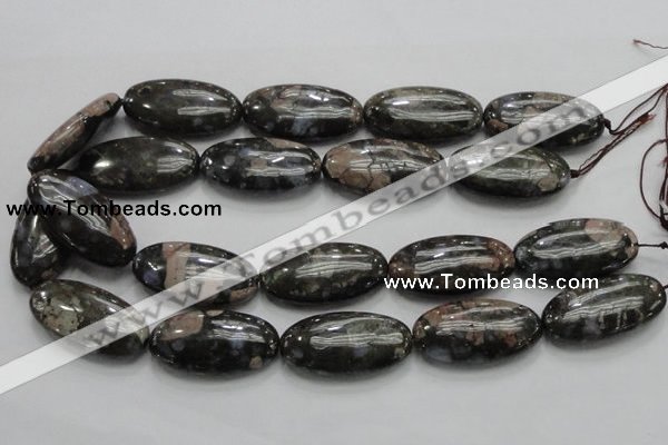 COP258 15.5 inches 20*40mm oval natural grey opal gemstone beads