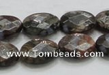 COP260 15.5 inches 13*18mm faceted oval natural grey opal beads