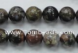 COP267 15.5 inches 12mm round natural grey opal gemstone beads