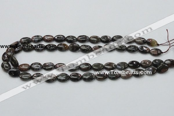 COP269 15.5 inches 10*14mm oval natural grey opal gemstone beads