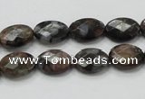 COP273 15.5 inches 10*14mm faceted oval natural grey opal gemstone beads