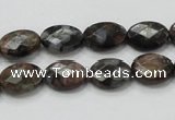 COP273 15.5 inches 10*14mm faceted oval natural grey opal gemstone beads