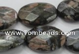 COP274 15.5 inches 20*30mm faceted oval natural grey opal gemstone beads