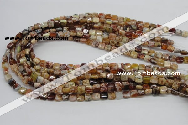 COP304 15.5 inches 10*10mm square brandy opal gemstone beads wholesale
