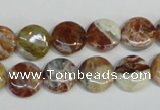 COP309 15.5 inches 12mm flat round brandy opal gemstone beads wholesale