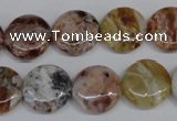 COP310 15.5 inches 15mm flat round brandy opal gemstone beads wholesale