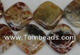 COP325 15.5 inches 20*20mm diamond brandy opal gemstone beads wholesale