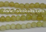 COP330 15.5 inches 4mm round yellow opal gemstone beads wholesale