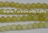 COP330 15.5 inches 4mm round yellow opal gemstone beads wholesale