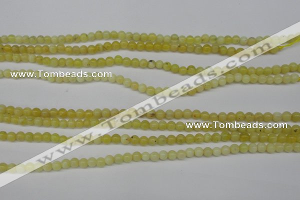 COP330 15.5 inches 4mm round yellow opal gemstone beads wholesale