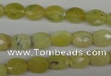 COP342 15.5 inches 8*10mm faceted oval yellow opal gemstone beads