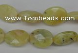 COP343 15.5 inches 13*18mm faceted oval yellow opal gemstone beads