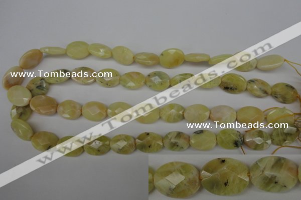 COP343 15.5 inches 13*18mm faceted oval yellow opal gemstone beads