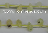 COP347 Top-drilled 6*9mm faceted teardrop yellow opal gemstone beads