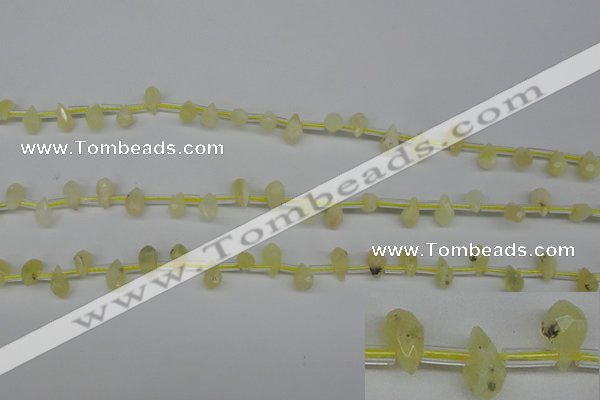 COP347 Top-drilled 6*9mm faceted teardrop yellow opal gemstone beads