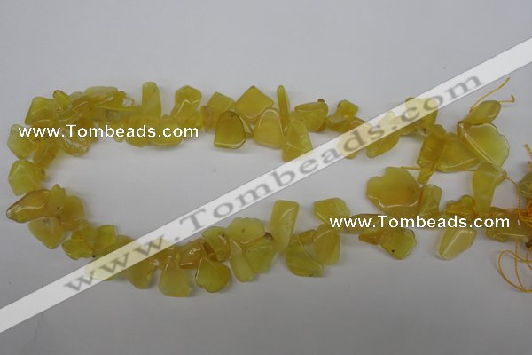 COP348 Top-drilled 7*8mm – 24*25mm freeform yellow opal gemstone beads