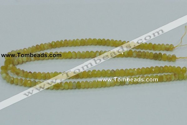 COP352 15.5 inches 5*8mm faceted rondelle yellow opal gemstone beads wholes