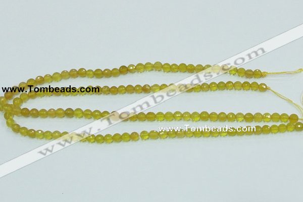 COP353 15.5 inches 6mm faceted round yellow opal gemstone beads wholesale