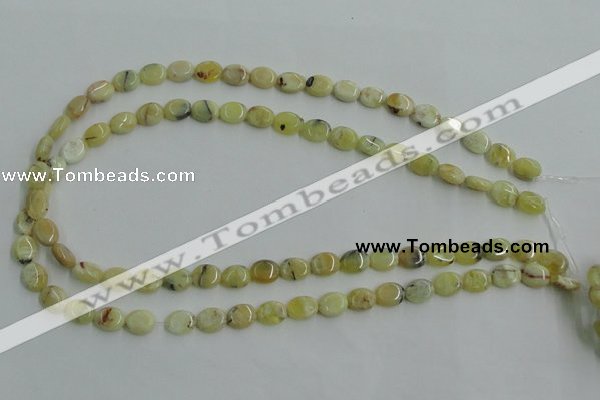 COP375 15.5 inches 8*10mm oval yellow opal gemstone beads wholesale