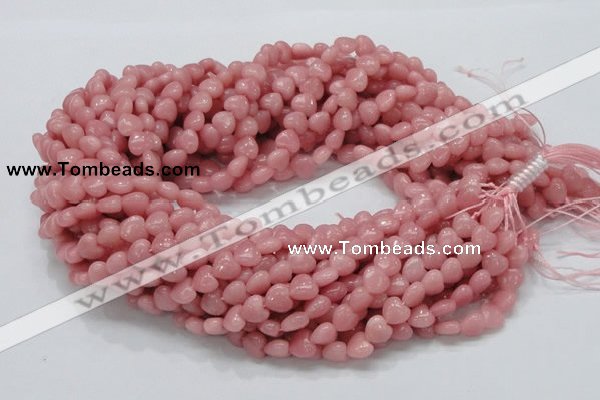 COP412 15.5 inches 8*8mm heart Chinese pink opal gemstone beads