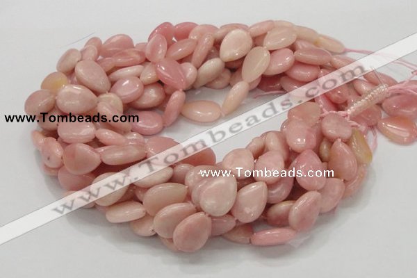 COP424 15.5 inches 12*18mm flat teardrop Chinese pink opal gemstone beads