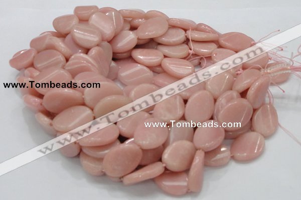 COP426 15.5 inches 18*25mm twisted oval Chinese pink opal gemstone beads