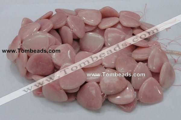 COP430 15.5 inches 30*30mm triangle Chinese pink opal gemstone beads