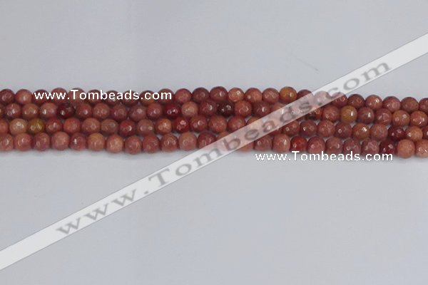 COP441 15.5 inches 4mm faceted round African blood jasper beads