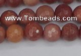 COP443 15.5 inches 8mm faceted round African blood jasper beads