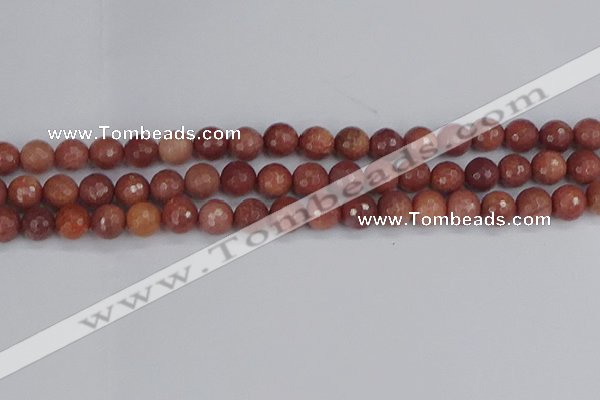 COP443 15.5 inches 8mm faceted round African blood jasper beads