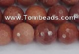 COP445 15.5 inches 12mm faceted round African blood jasper beads