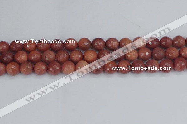 COP445 15.5 inches 12mm faceted round African blood jasper beads