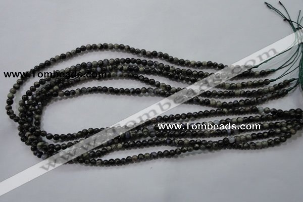 COP451 15.5 inches 4mm round natural grey opal gemstone beads