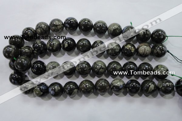 COP458 15.5 inches 18mm round natural grey opal gemstone beads