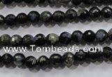 COP461 15.5 inches 6mm faceted round natural grey opal gemstone beads