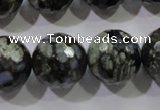 COP467 15.5 inches 18mm faceted round natural grey opal gemstone beads