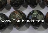 COP468 15.5 inches 20mm faceted round natural grey opal gemstone beads